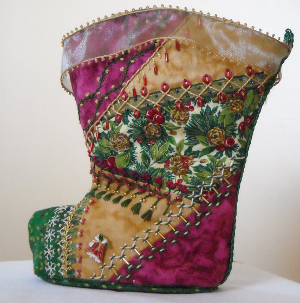 kit de crazy quilt - la botte de noel